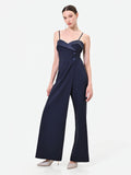 Tuta lunga blu navy con corpetto bustier