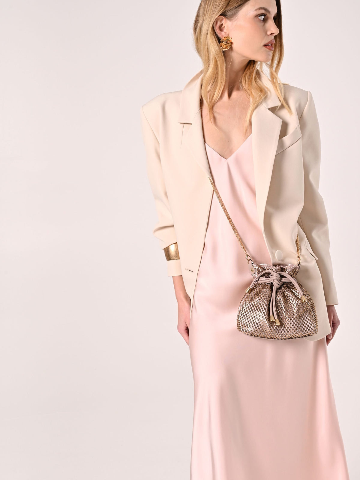 Abito Sottoveste in Raso Rosa Chiaro