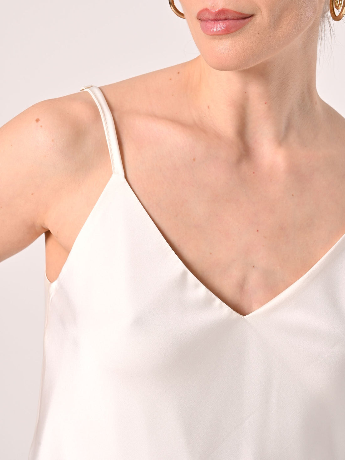 Top Spalline Sottili Bianco