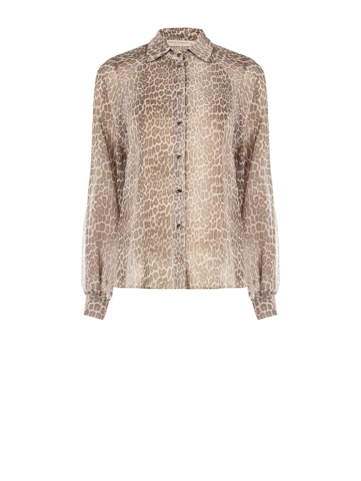 Camicia stampa animalier tortora beige