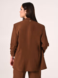 Giacca Aperta Curvy Marrone Cioccolato