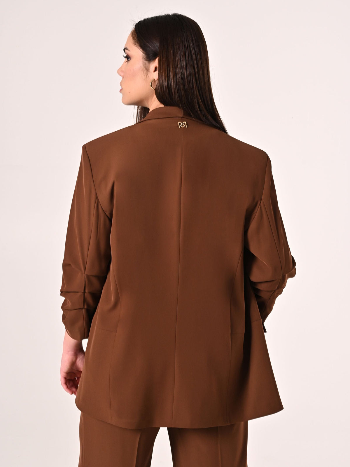 Giacca Aperta Curvy Marrone Cioccolato