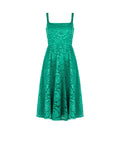 Abito midi verde prato in pizzo macramé