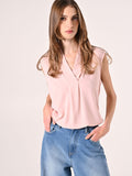 Blusa con Scollo Ribaltato Rosa
