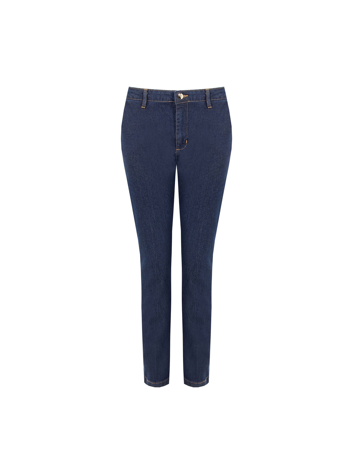 Pantaloni jeans blu con piega centrale regular fit
