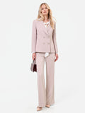 Pantalone a palazzo tortora beige a vita alta