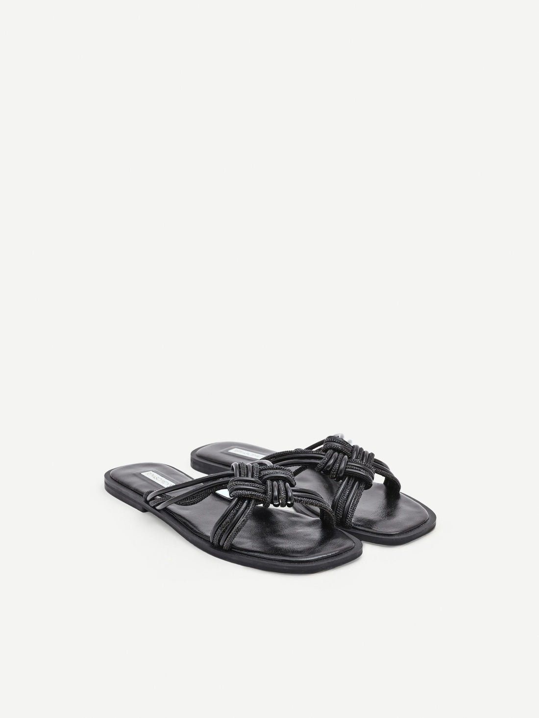 Sandali bassi neri con strass