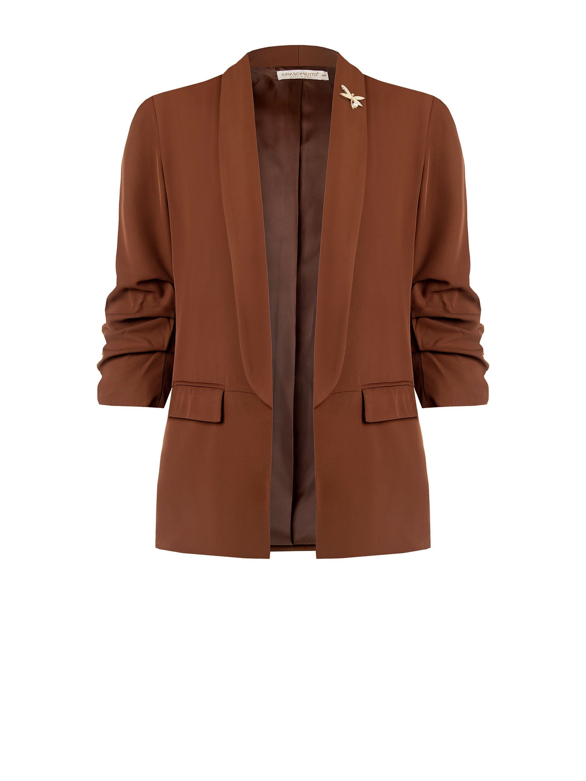 Giacca Aperta Curvy Marrone Cioccolato