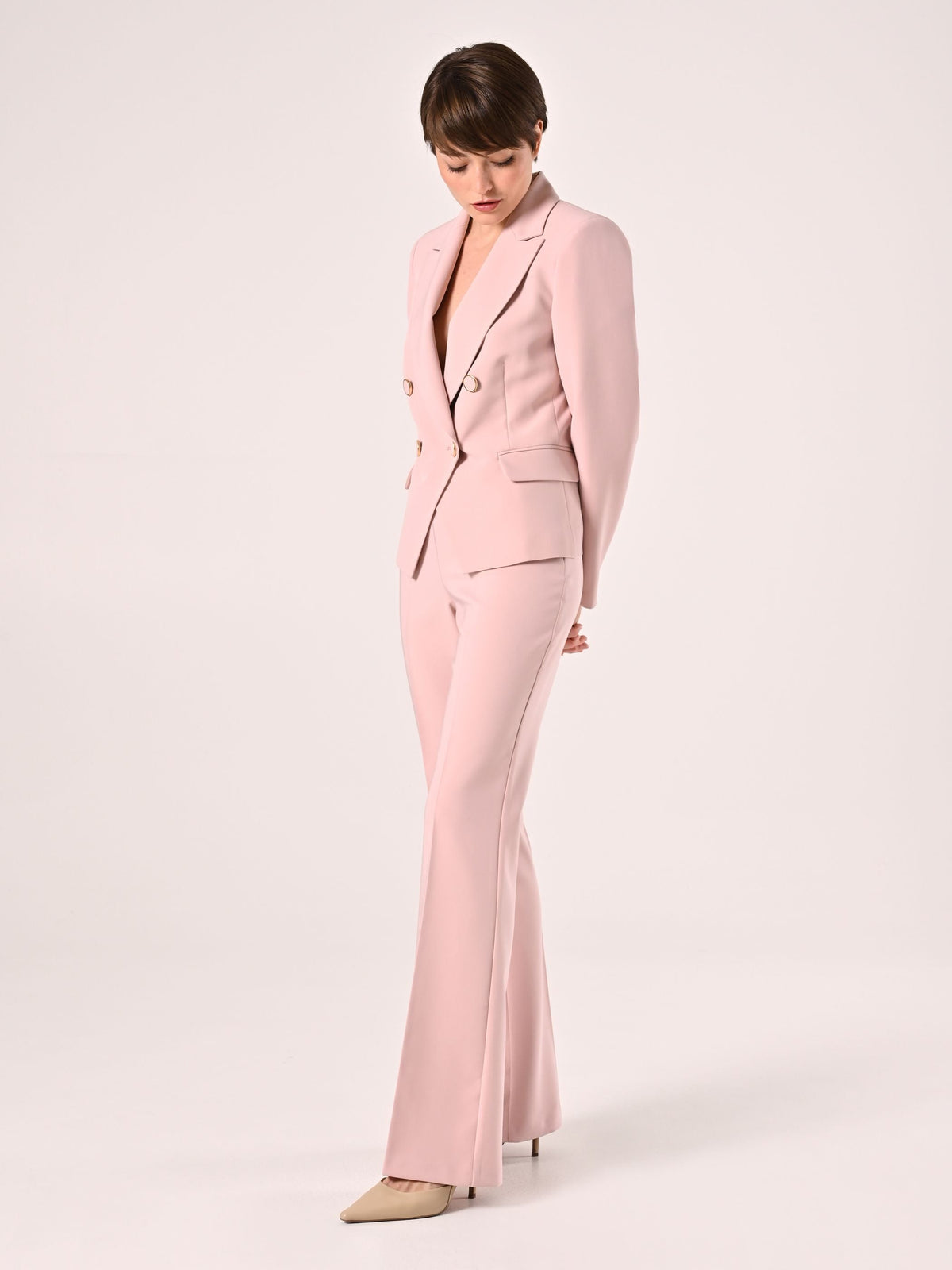 Pantaloni in Tessuto Tecnico Rosa Chiaro