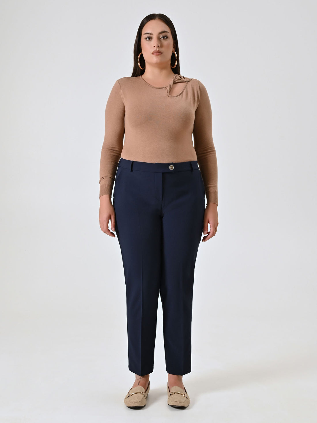 Pantaloni Curvy Straight Blu