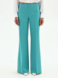 Pantalone palazzo turchese a vita alta
