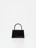Borsa a mano nera effetto vernice lucida
