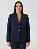 Giacca Curvy Due Bottoni Blu