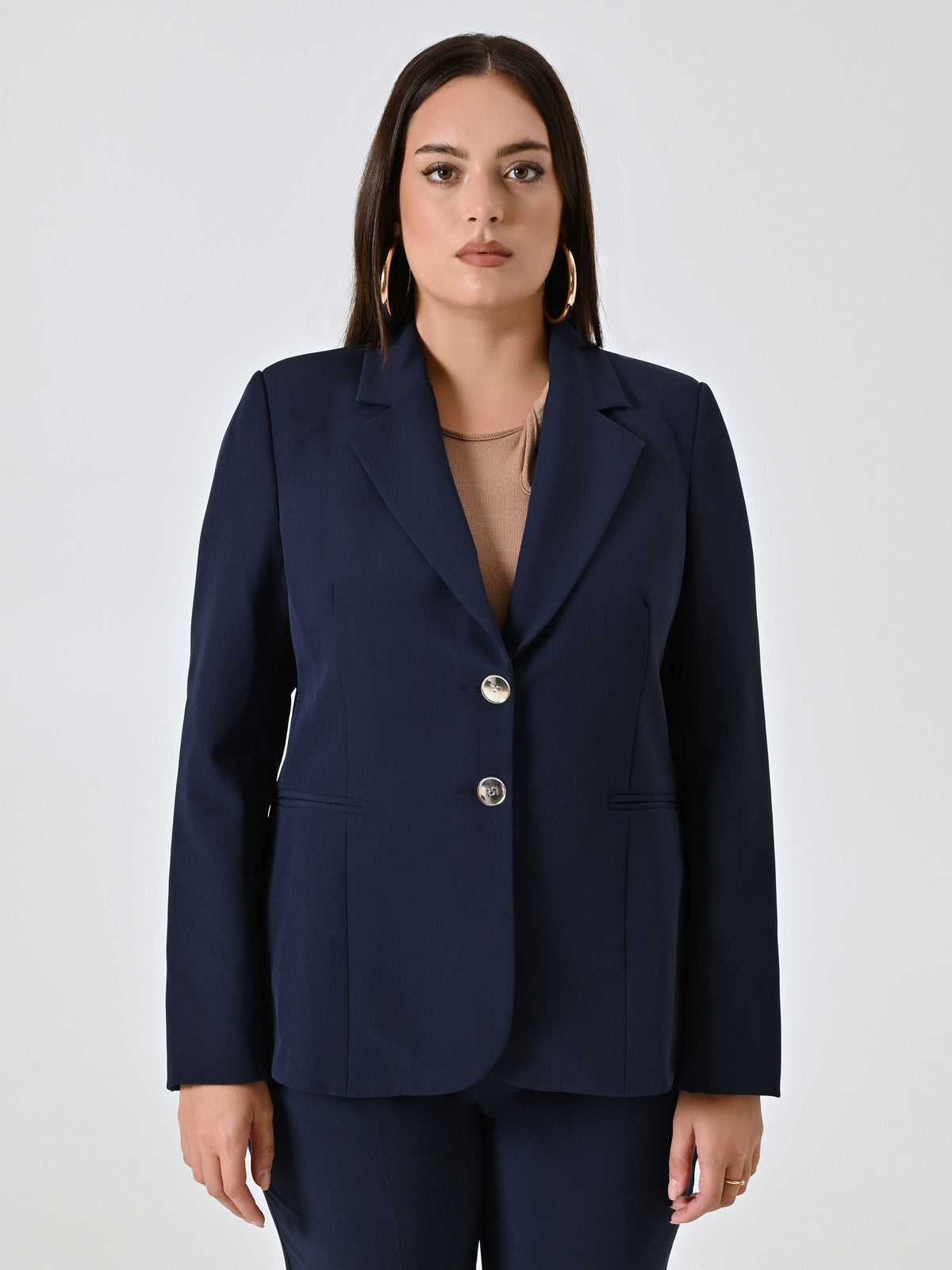 Giacca Curvy Due Bottoni Blu