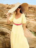 Abito Giallo in Misto Cotone