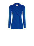 Giacca Studio blu indaco con drappeggio laterale