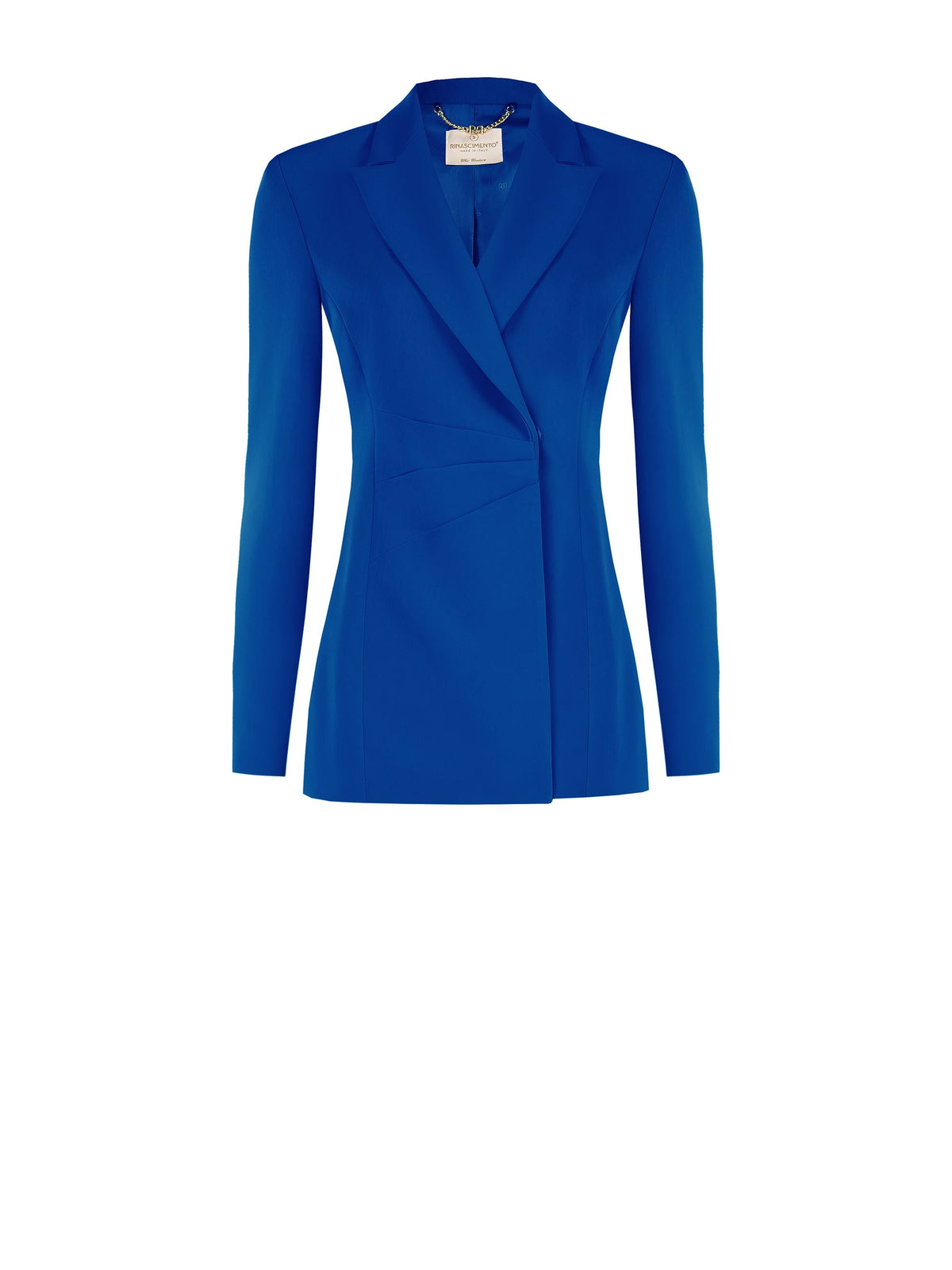 Giacca Studio blu indaco con drappeggio laterale