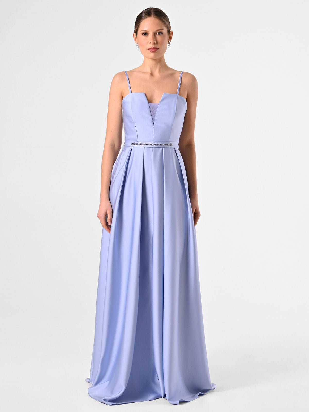 Abito Rinascimento atelier con Gonna a Ruota Azzurro
