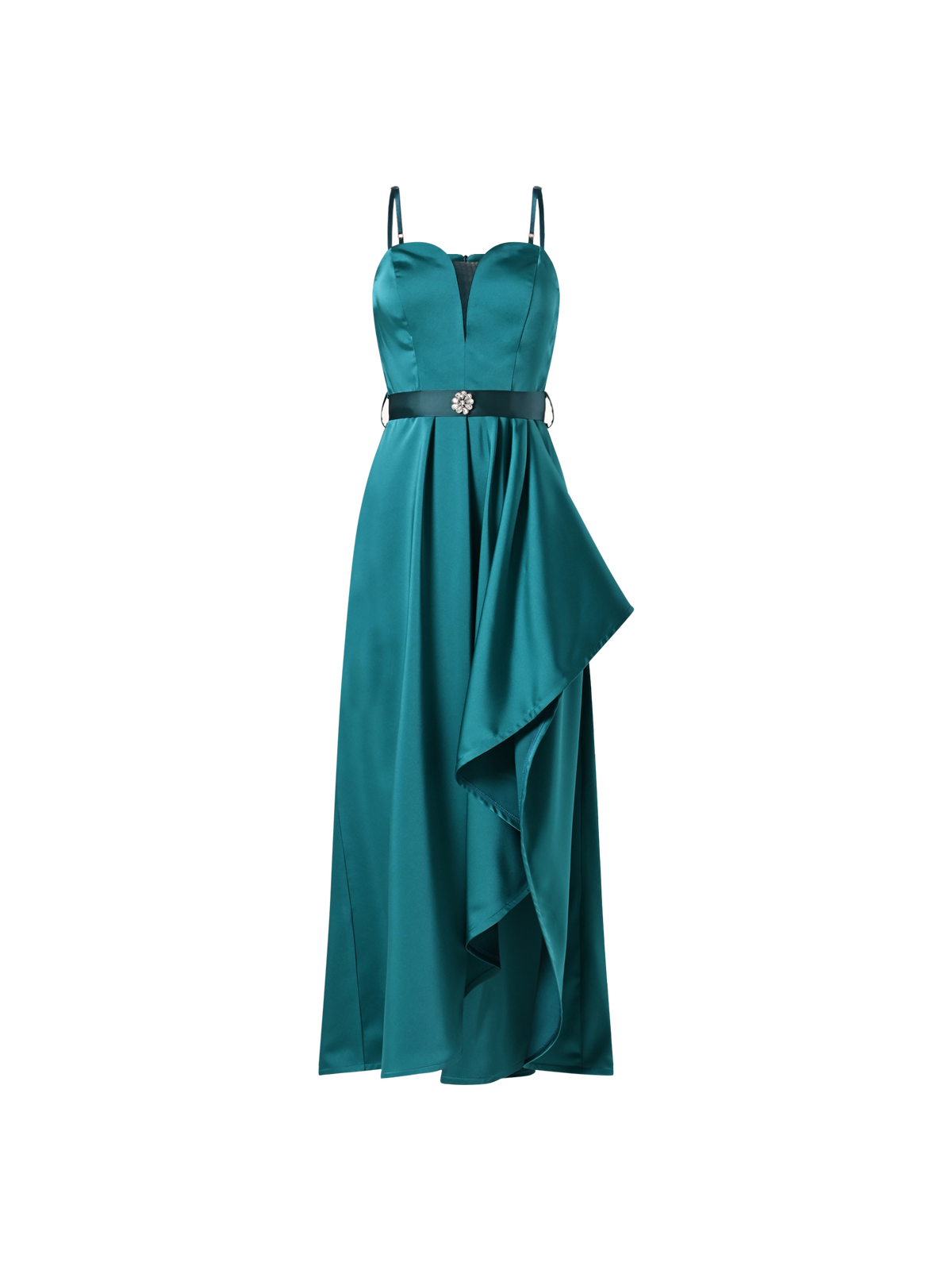 Abito Lungo Raso Verde