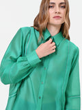 Camicia in Mussola Verde con Inserti