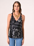Top in Raso stampa Paisley