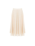 Gonna midi plissettata beige chiaro
