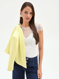 Top body avorio con inserti in pizzo e tulle