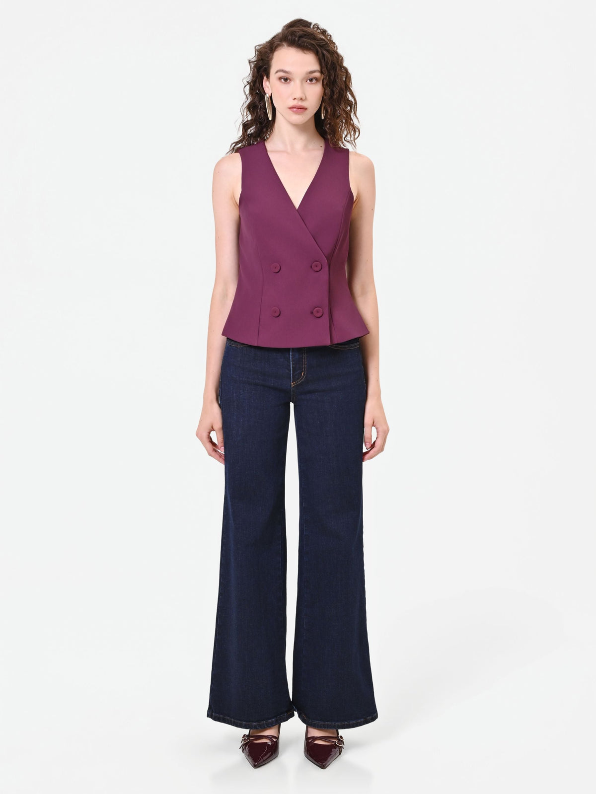 Gilet doppiopetto bordeaux
