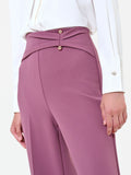 Pantalone a palazzo rosa antico in scuba crepe