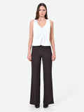 Pantalone a gamba larga moro marrone in cadi