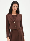 Giacca blazer cioccolato con bottoni design