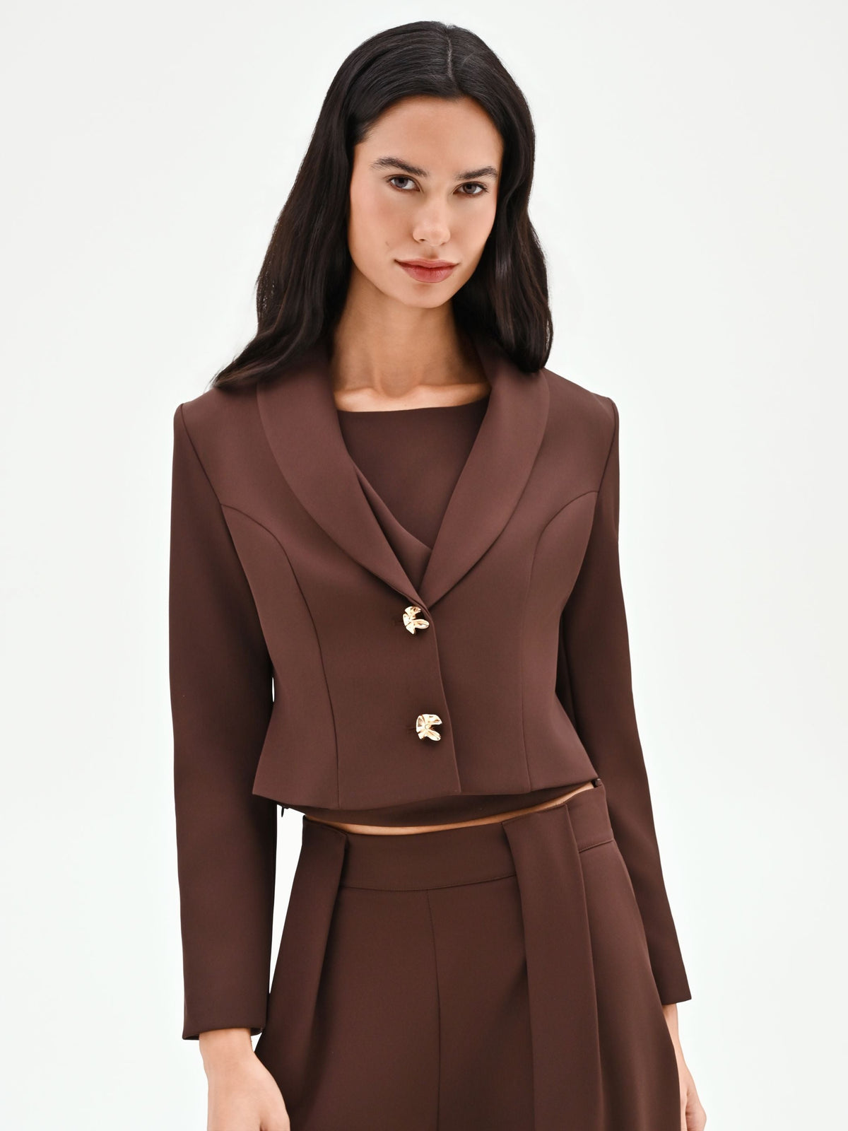 Giacca blazer cioccolato con bottoni design