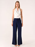 Pantalone Ampio in Viscosa color Blu