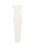 Abito Lungo Beige Chiaro in scuba Mano Crepe