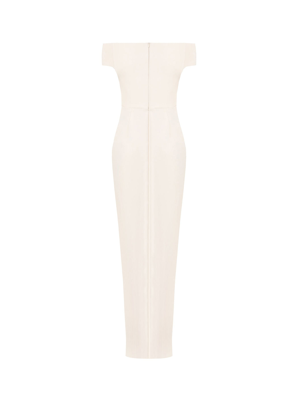 Abito Lungo Beige Chiaro in scuba Mano Crepe