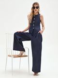 Pantaloni jeans palazzo blu