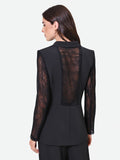 Blazer nero con maniche in pizzo