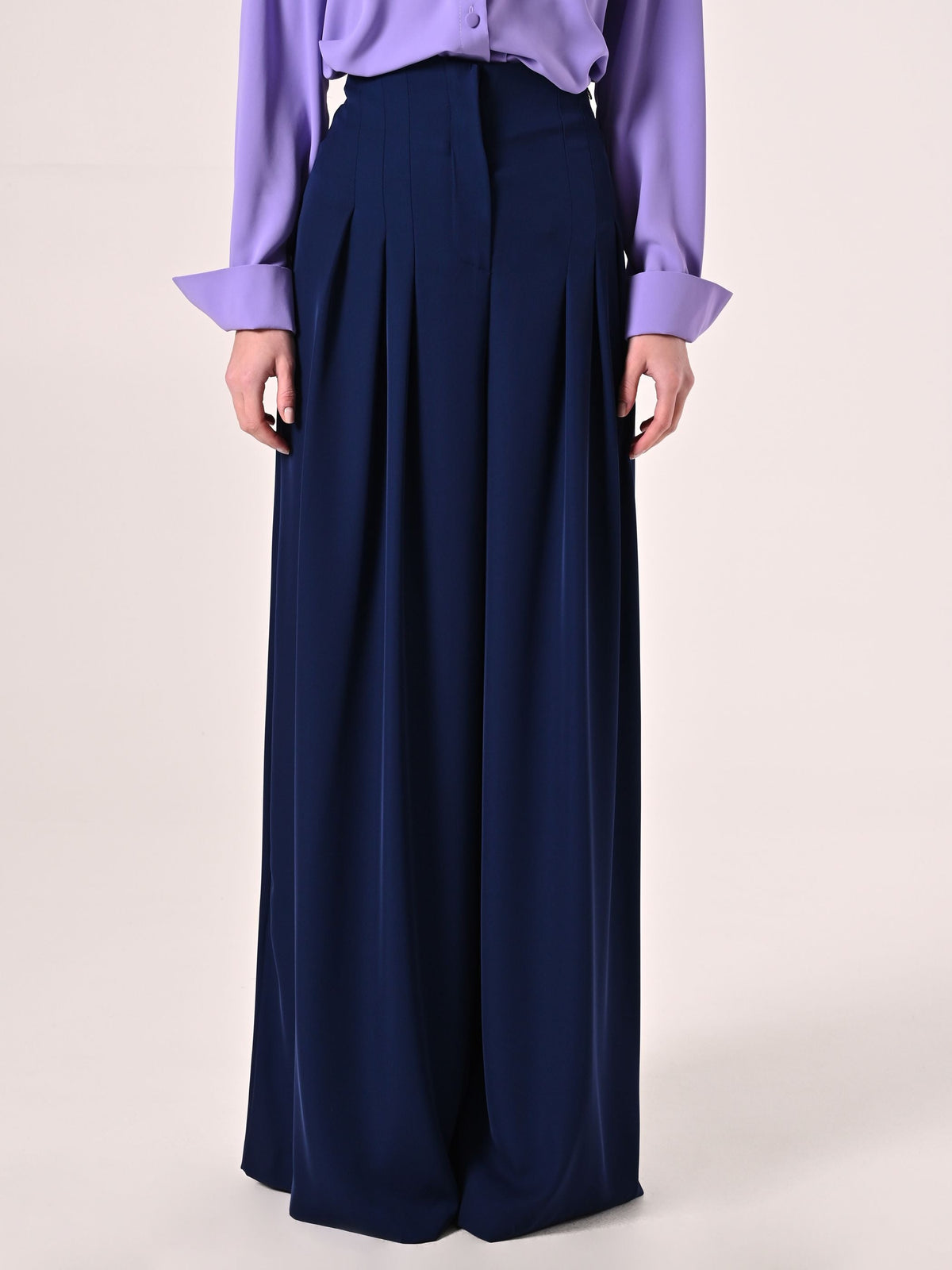 Pantaloni Palazzo Blu Navy