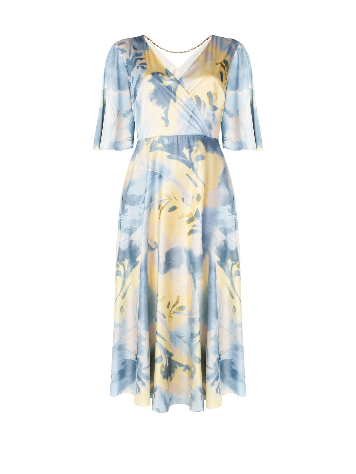 Abito Lungo Curvy stampa Fiori Astratti
