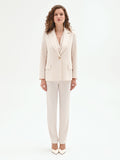 Giacca Bianca in Tessuto Fluido mano Crepe & Pizzo