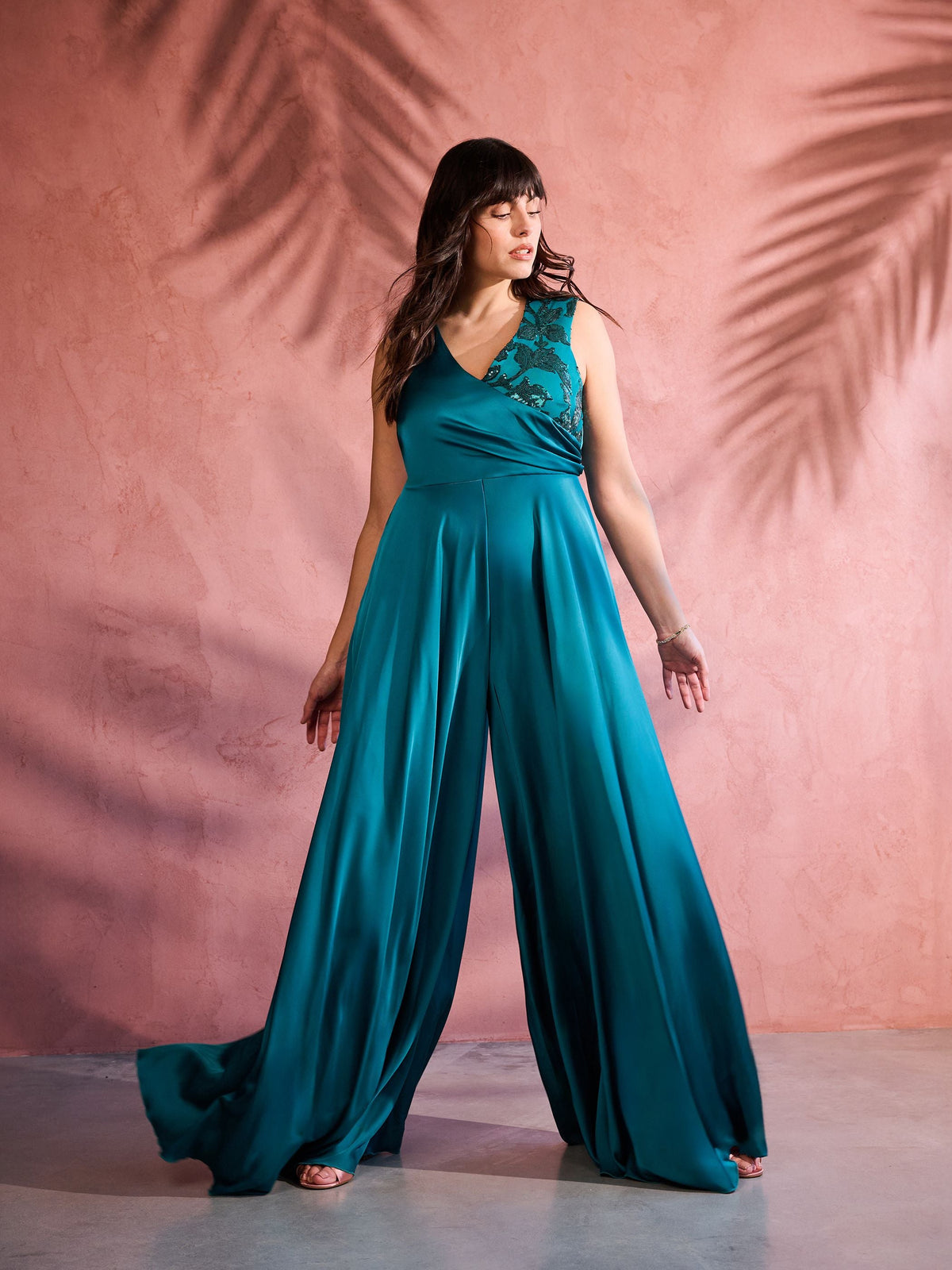 Tuta Curvy Verde con Paillettes