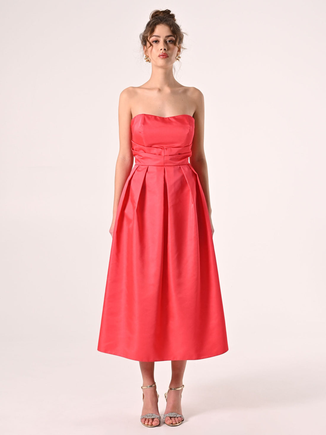 Abito Bustino a Ruota in Twill Camelia