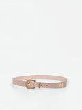 Cintura sottile tortora beige con fibbia sagomata