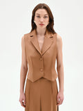 Gilet marrone bronzo con rever a lancia