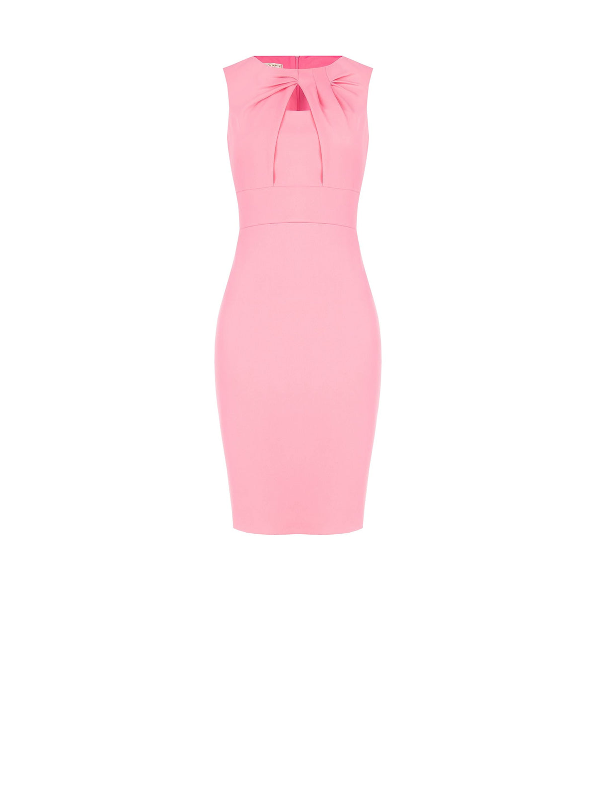 Abito tubino rosa con nodo e cut-out