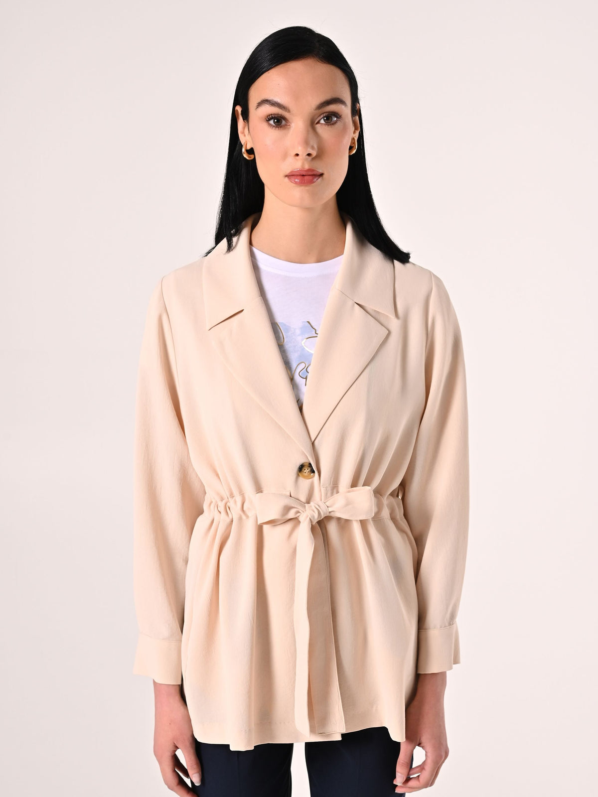 Giacca Beige effetto Goffrato