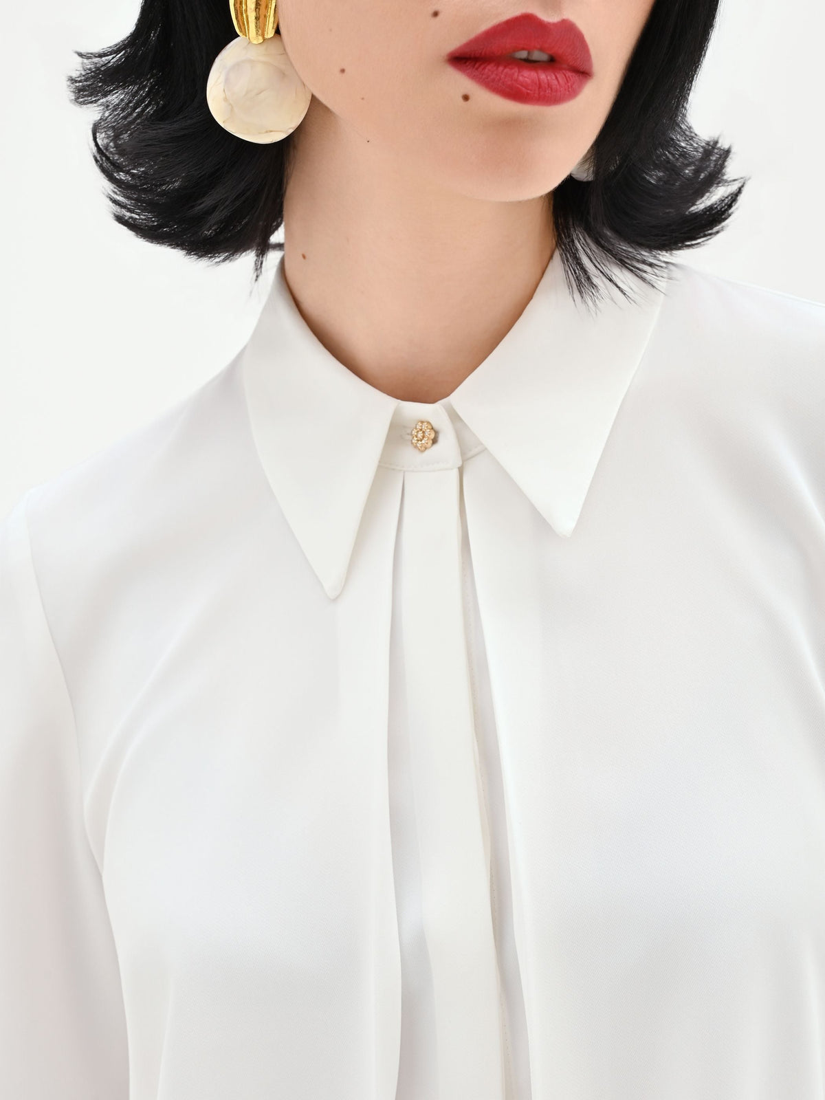 Camicia panna bianco dalla linea fluida