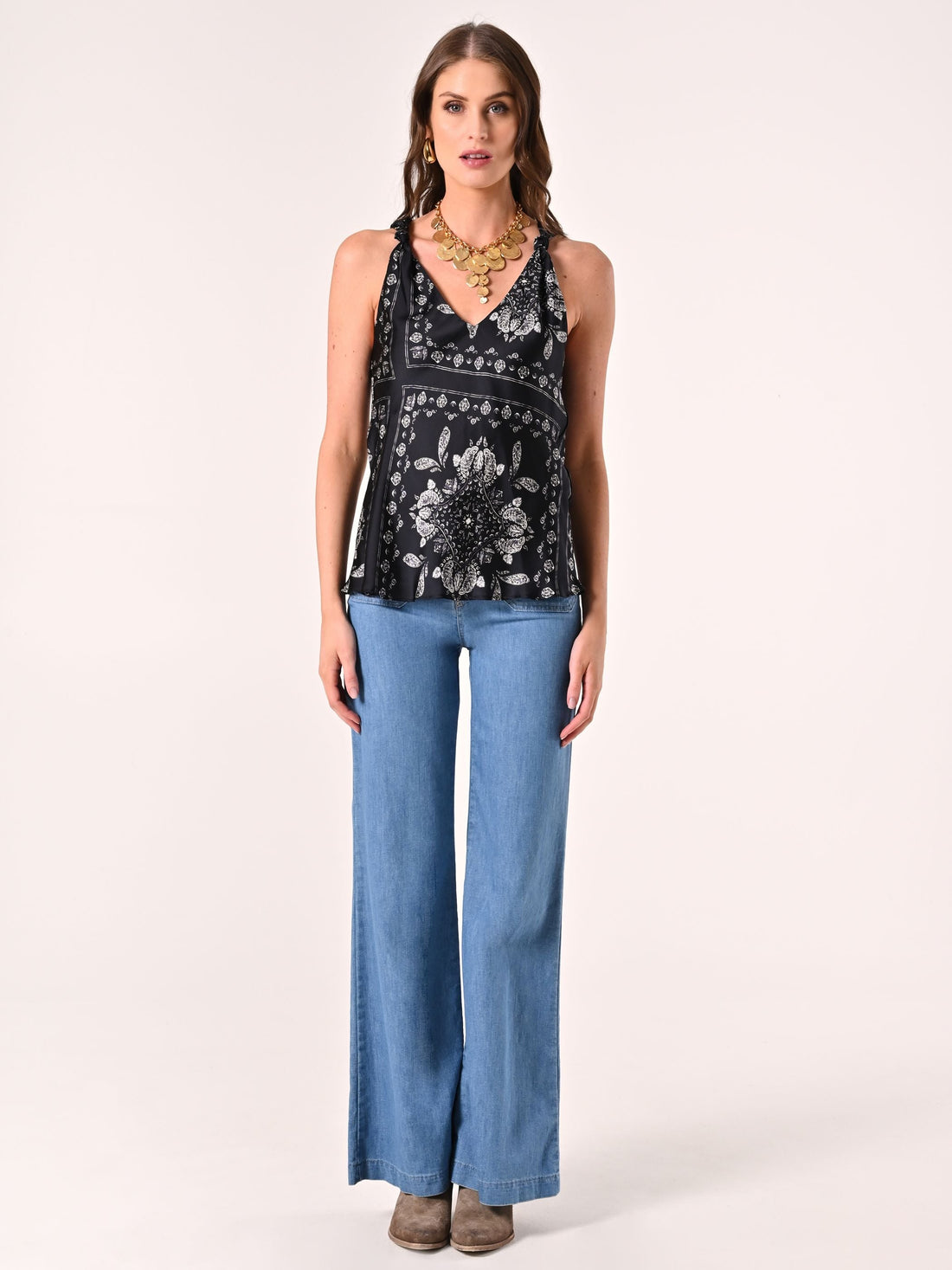 Top in Raso stampa Paisley