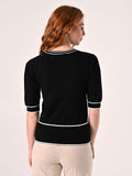 Maglia a Maniche corte con Bordi a Contrasto