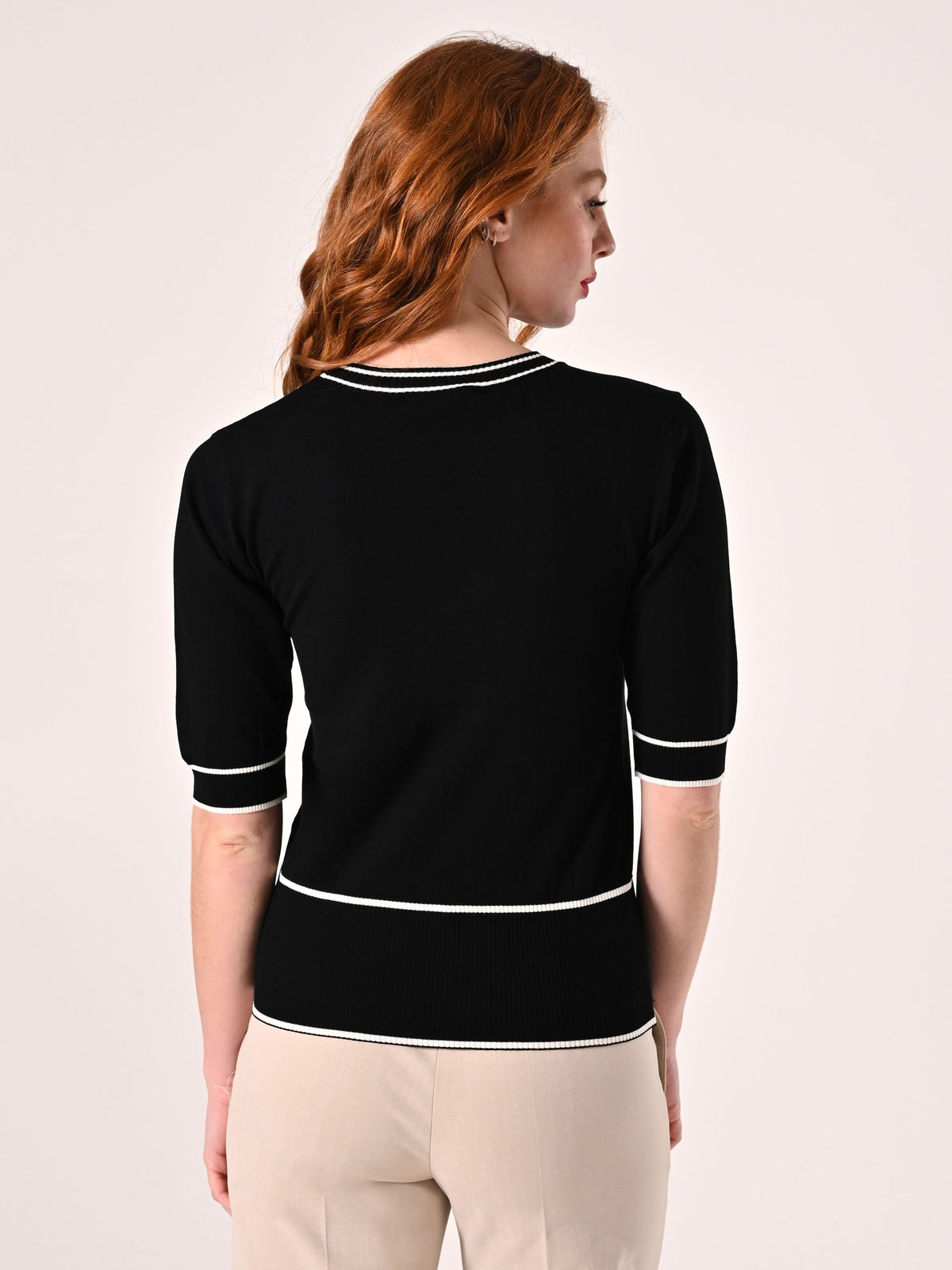 Maglia a Maniche corte con Bordi a Contrasto